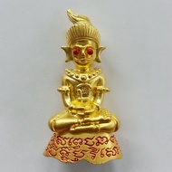 Red-Eyed Khmer Buddha Amulet Alloy Material Carved From Gold-Plated Luang Pu Kruba Thammamuni Provin