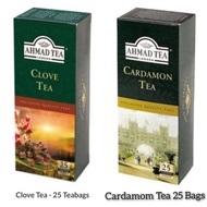Ahmad Cardamom or Clove Tea 25 Bags Arabic Imported Kapolaga and Clove Flavored Tea Bags