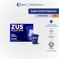 ZUS® Superfine - Freeze Dried Instant Espresso Portable Coffee - Boss Blend - 10 Capsules