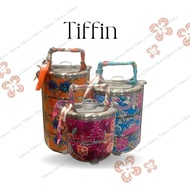 Tiffin Magkuk Tingkat 10cm/12cm/14cm -  READY STOCK Batik Tiffin /怀旧娘惹钢饭格 12cm/14cm/Batik style