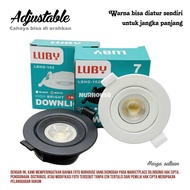 Lampu Downlight Luby Spot 7 Watt Led Spotlight Frame Hitam Putih cahaya putih kuning warmwhite