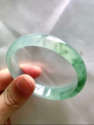 冰種 天然翡翠 緬甸 A玉 玉鐲 • 冰玻種飄花翡翠福鐲