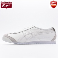 Onitsuka Tiger 2023 New Arrival JAPAN TIGER Mexico 66 Women's Leather Sneakers Men's Running Shoes Unisex Casual Sports Walking Jogging Milky white/charcoal gray Shoe