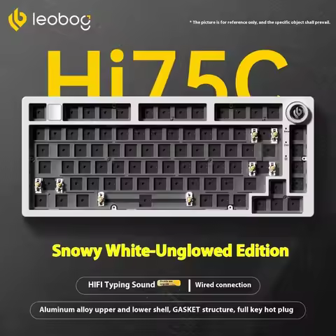 LEOBOG Hi75C Mechanical Keyboard Aluminum Alloy 3Mode/Wired kit Hot Swap with Knob Keyboard Kits RGB