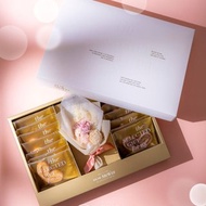 【日初芝稻Dear MeWee】For Mewee福蝶禮盒-蝴蝶酥綜合+永生花束