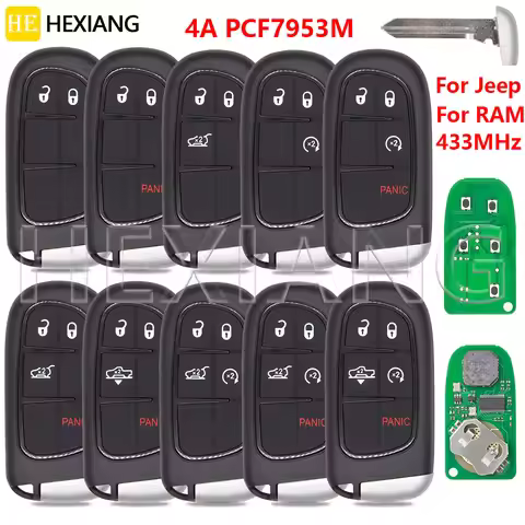 HE 4A Chip 433MHz Car Remote Key GQ4-54T For Dodge RAM 1500 2500 3500 Jeep Cherokee 2014 2025 2016 2