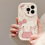 MERAH Case HP for iPhone 6 Plus 6 6s 6s Plus ip6 6+ 6p 6sp 6splus iPhone6 iPhone6s ip6s ip 6Plus 6s+ 6+ip6Plus Casing Softcase Cute Casing Phone Cesing Soft Cassing for Cat kitty Pink Chasing Sofcase Cash Case