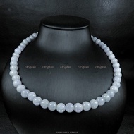 Pearl Forest~9.2m/m Violet Necklace~A Natural Burmese Jade (Length 46cm) 223
