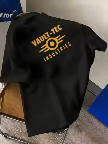 Men's Vault Tec Vintage Arcade T-Shirt - Featuring iconic print short-sleeved round-neck casual styl
