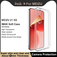 Original Imak Casing Meizu 21 5G Transparent Soft TPU Back Case Clear Silicone Shockproof Cover