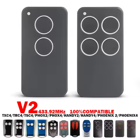 V2 Garage Remote Control 433MHz V2 PHOX2 PHOX4 PHOX PHOENIX2 PHOENIX4 TXC4 TRC4 TSC4 HANDY2 HANDY4 R