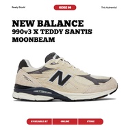 New Balance 990 V3 X Teddy Santis Moonbeam 100% Original Sneakers Casual Men Women Shoes Ori Shoes Men Shoes Women Running Shoes New Balance Original