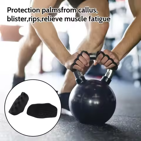 2 Pcs Fitness Gloves Grip Enhancer Silicone Four Hole Grip Cross Training Palm Handshake Manual Prot