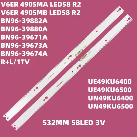 LED backlight strip for UE49MU6450U UE49MU6470U UE49MU6500U UN49KU6400G UN49KU6500G UE49KU6400S UE49
