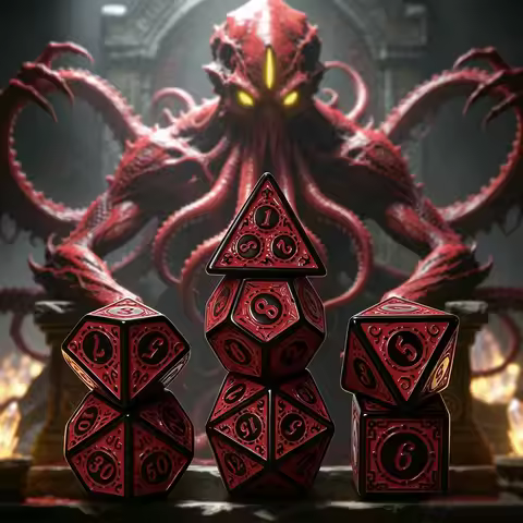 7pcs Demon Contract Polyhedral Dice Set for Role Playing Games & Family Dice Game Night, D&D Tableto