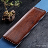 [Small Tea Tray]Black Ebony Solid Wood Dry Foam Tray Whole Wood Tea Tray Home Portable Small Tea Tra