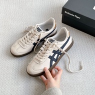 -EJ- Onitsuka Tiger Tokuten German Training Shoes Cream Gold Navy Blue Leather 1183C429-200