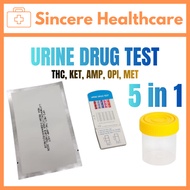 5 in 1 Urine Drug Test Kit THC,KET,AMP,OPI,MET (KKM APPROVED) Urine Test Kit