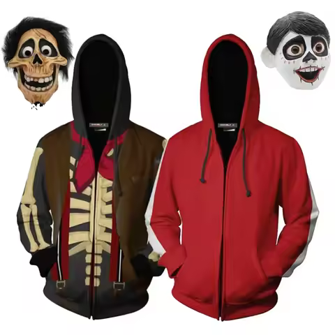 72th Anime Movie COCO Miguel Riveras Costumes Men Women Hector Rivera Hoodie Jacket Sweatshirts Cosp