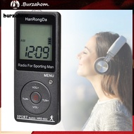 BUR_ HRD-602 Digital Radio Mini Easy to Operate LCD Display FM/AM Portable Pocket Radio for Hiking