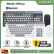 Ultra Slim 99 Key Tri-Mode Keyboard Bluetooth 5.3, 2.4G & Wired for PC, Tablet, iPad, Android Silent