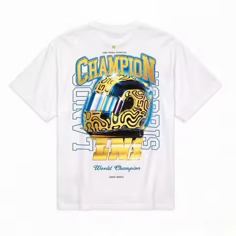 Racer LN1 Lando Norris Cotton Men's Tshirt Champion Commemorative Shirt Summer Women's Oversized Cas