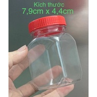 Small jar with lid, 7.5 x 5 cm high, for storing spices, small items, high-quality Vietnamese plasti
