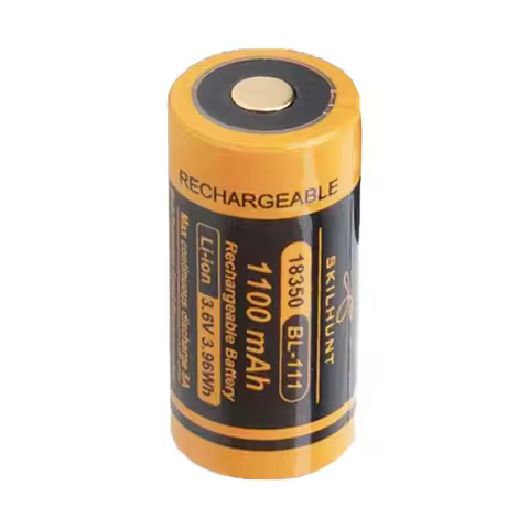Skilhunt BL-111 18350 Rechargeable Flashlight Battery 1100mAh, Continuous Discharge Current(Max) 8A,
