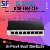 D-Link 8-Port Layer 2 Lite Smart Managed Gigabit PoE Switch DGS-1100-08P