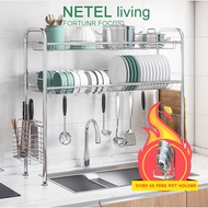 [In Stock] NETEL Stainless Steel Kitchen Rack Dish Drying Rack Rak Dapur Kitchen Cabinet Rack Dish R