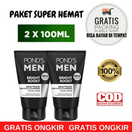 PROMO ! Ponds Men Bright Boost Face Scrub Facial Foam 100 gr / Ponds Men White Boost