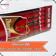 Efektif Pensil 2B Merah Hitam Pensil Komputer ZHONG HUA 6151