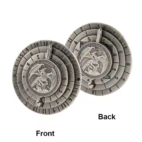 Spinner Dice 7-in-1Metal DND Dice Set Unique Dice Spinner Antique Rotate Metal D&D Dice for Dungeons