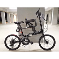 Multi-Speed and Foldable Bicycle (PN035A) [OYAMA] [20 inch ] [Black] [Shimano Shifter & Derailleur] 