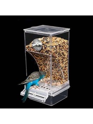 (1入) 鸚鵡食品盒防濺自動餵食器-透明