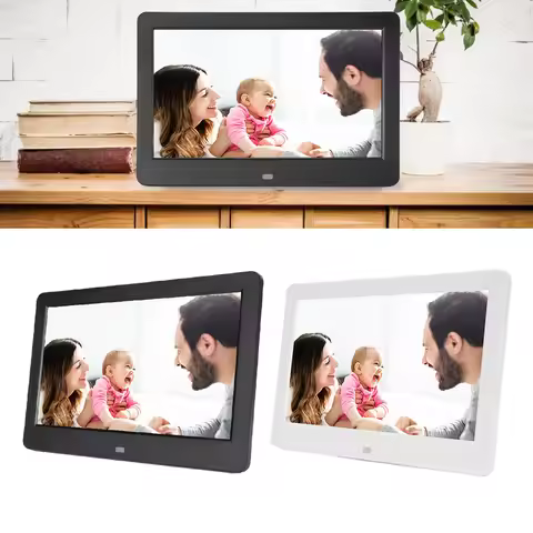 Digital Photo Frame Remote Control Wall Mountable 10 Inch Digital Picture Frame Stereo Speaker for A