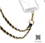 [正貨保証] 七折代購🌟 Casetify 金屬鏈穿皮背帶 電話繩手機繩 手機背帶 Chanel款 Leather Chain Cross-body Strap - Black in Champagn