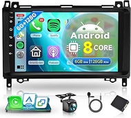 6G+128G 8Core Wireless Carplay Android Car Radio for Mercedes Benz A/B Class W169 W245 B200 W639 Vit