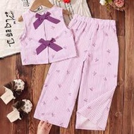 2pcs/Set Young Girl Ditsy Floral Sleeveless Top & Loose Casual Pants Set Kids Two Pieces Outfit Girl