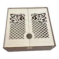 Wooden Hamper Gift Box 22x22x7cm | Decorative Lid | Laser Cut | HL Makes