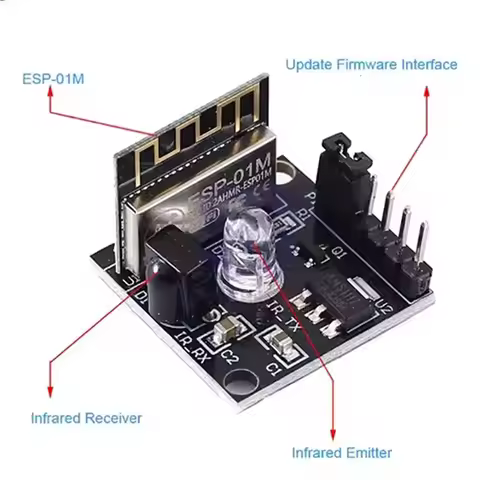 ESP8285 ESP-01M WiFi Wireless IR Transmitter Receiver Remote Control Module Development Board for Ar