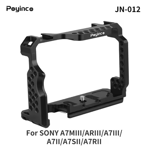 Poyinco JN-012 Camera Cage for Sony A7M3 A7M2 A73 A72 A7S2 A7R3 A7R III A7R2 Cold Shoe Mount Metal F