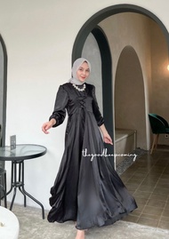 BigSize Dress Gamis TALITHA SATIN dress kondangan Dress vintage Tunik Hijab Irise Wanita korea A Lin
