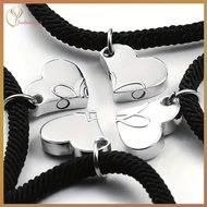 TERY Four-leaf Clover Magnetic Best Friendship Bracelets For 4pcs Women Men Magnet Heart Best Friend