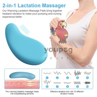 Warming Lactation Massager Soft Silicone Breast Massager for Breastfeeding Heat + 10 Vibration Modes for Clogged Ducts Improved Postpartum Milk Flow