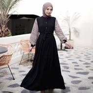 Gamis Hitam Polos Bahan Adem Jatuh Dress Kondangan Gamis Azma Dress Baju Gamis 2022 Terbaru Modern M