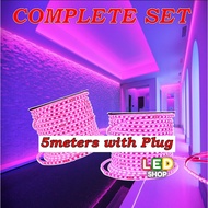 Complete Set - Pink 5meters LED Strip Light 220v for accent cove lighting, decor ceiling lights