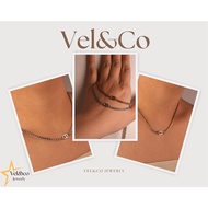 Vel&Co - Necklace CD Chain 18K Gold Fashion Titanium Anti-Rust CD Chain Necklace Women's Accessories
