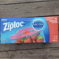 BOX OF 52 FREEZER FOOD Storage BAGS - Ziploc Easy Open Tabs Storage Gallon, 3.785ml (1 gallon)