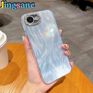 Jingsanc sang trọng Laser lông Ốp điện thoại cho Iphone 16e (6.1 inch) vỏ đèn flash Ống kính bảo vệ